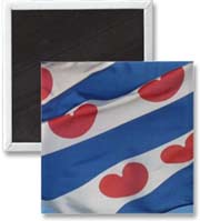 Square Frisian Flag (Fryslan) Fridge Magnet magnet